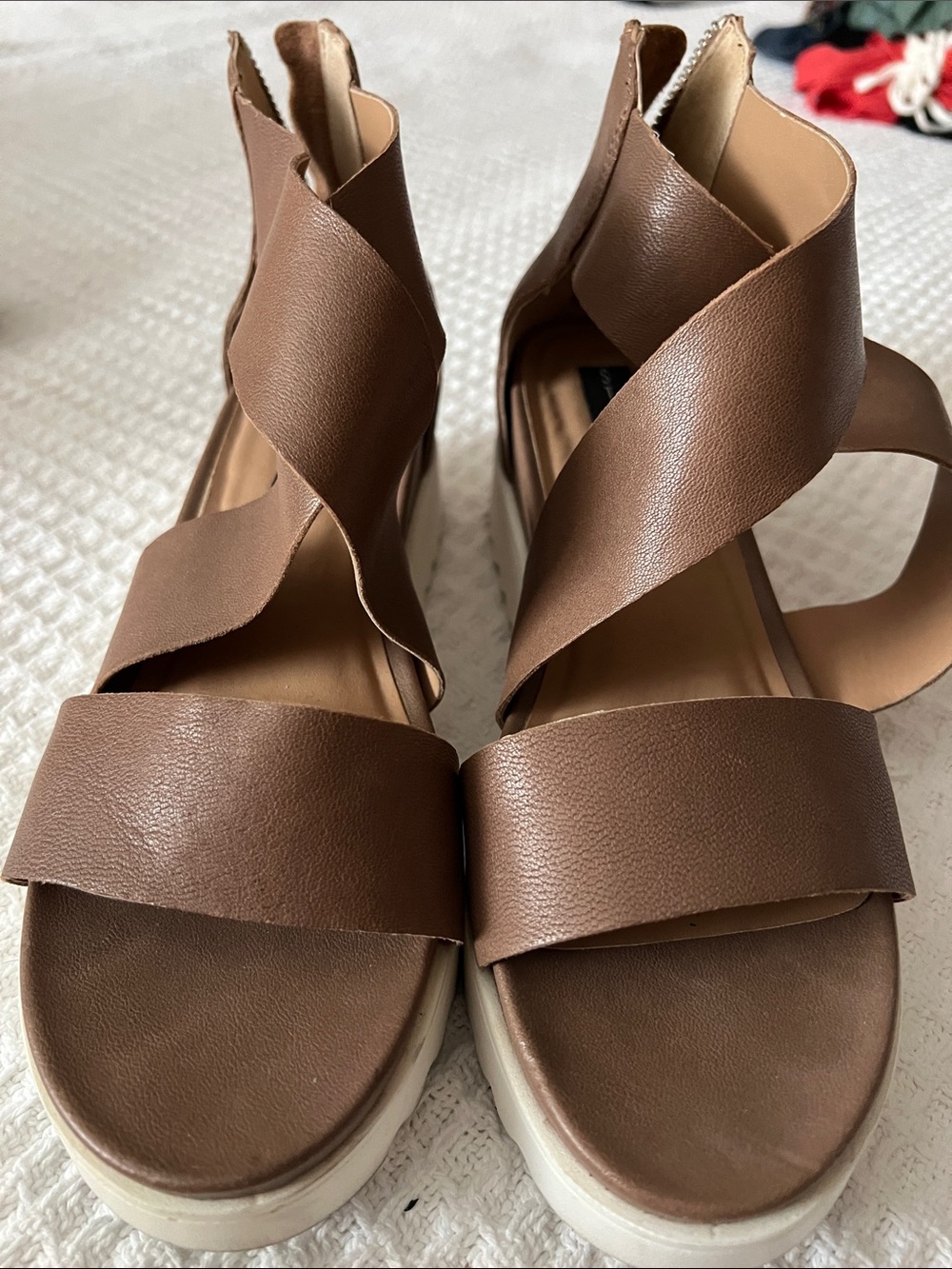 Steven By Steve Madden Brown Wrap Platform Sandals
